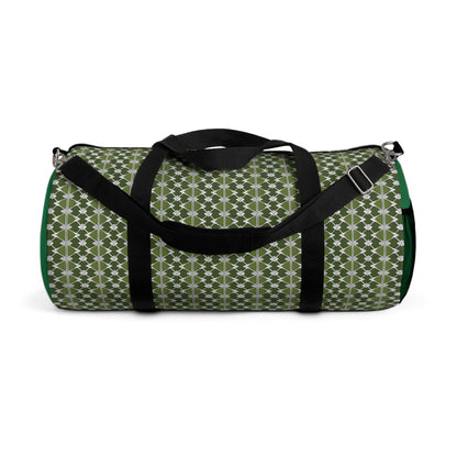 Classic Two Color Green Patterned Duffel Bag