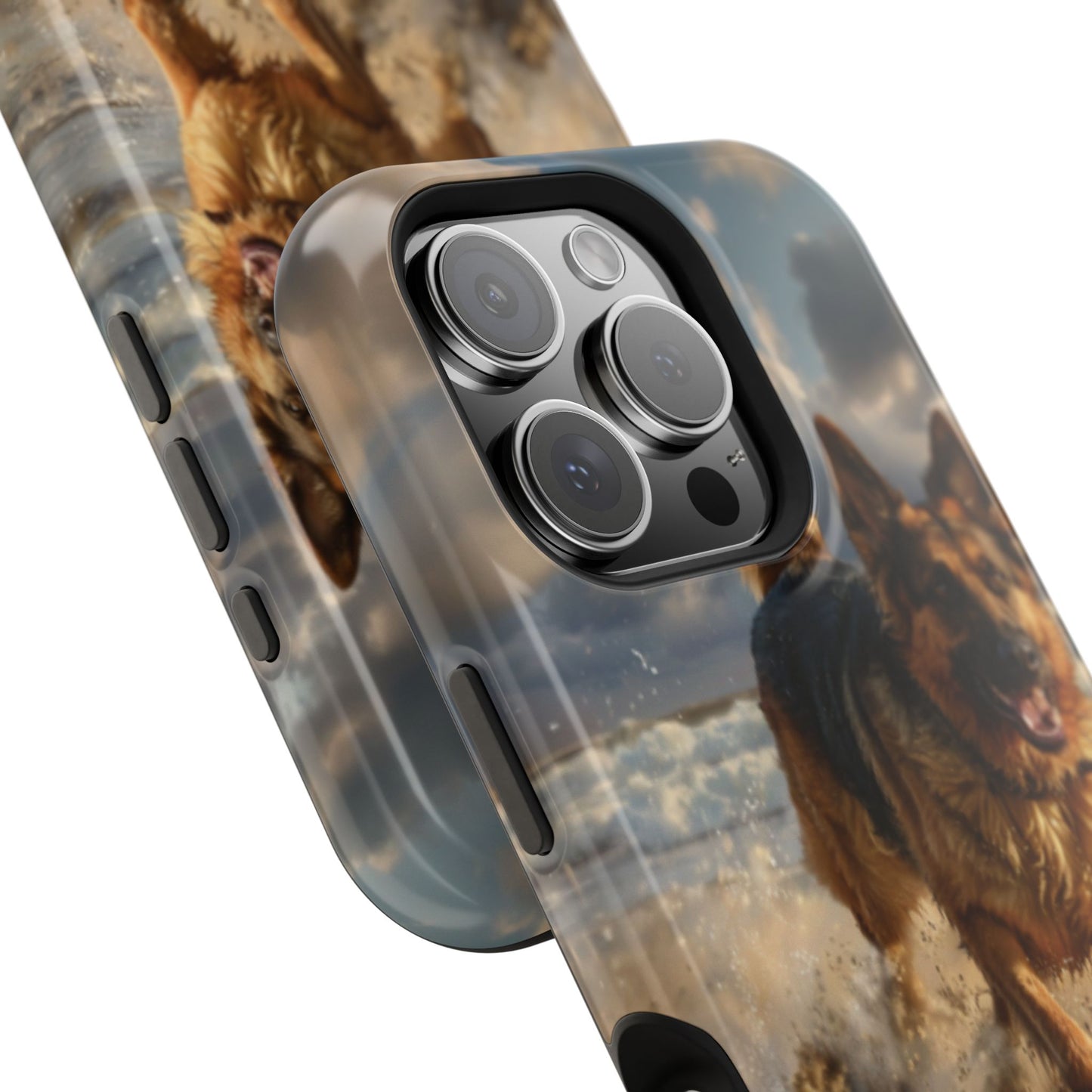 German Shepherd Beach Play MagSafe Tough iPhone Case - Ruppy's Creations