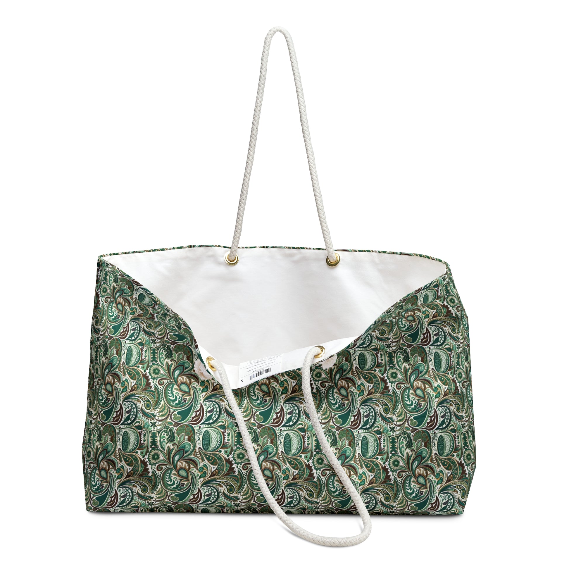 Green Paisley Weekender Bag - Ruppy's Creations