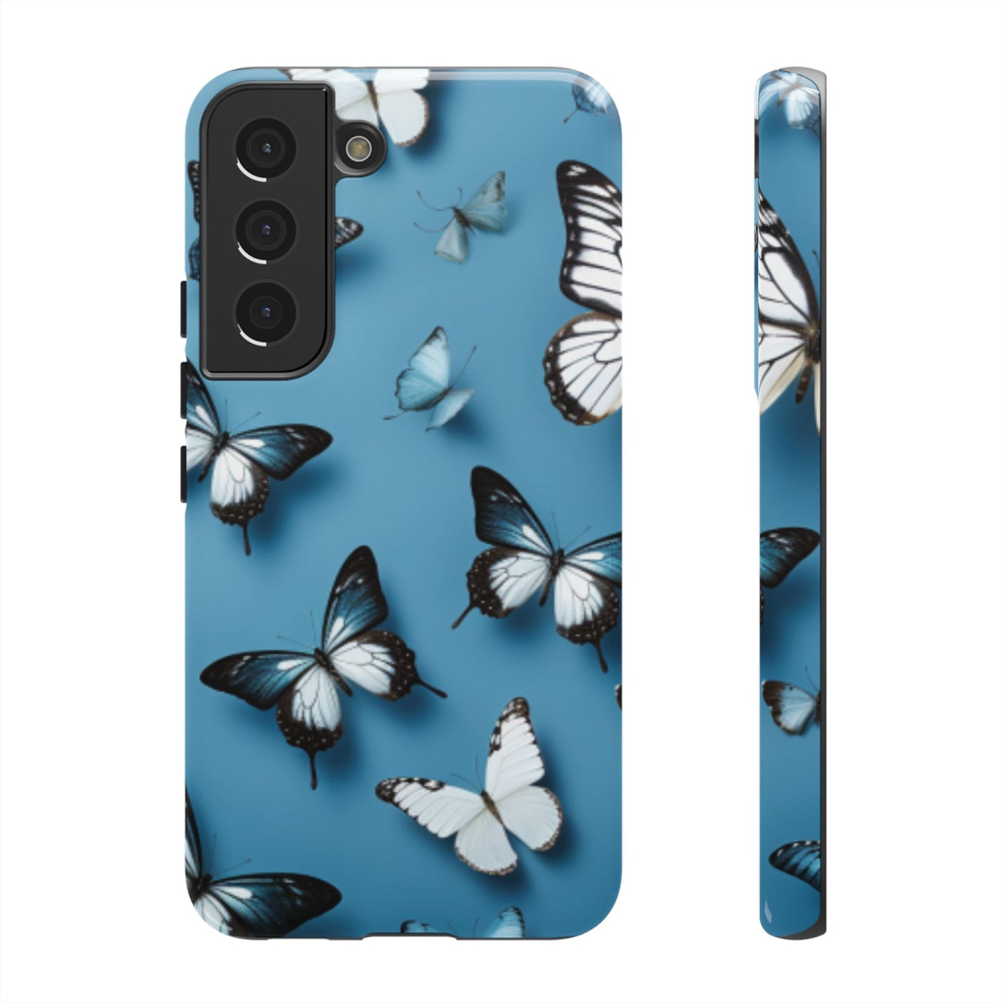 Butterflies on Blue Cell Phone Tough Cases