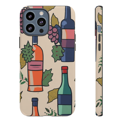 Wine Bottles & Grapes Tough Cell Phone Case - Ruppy's Creations