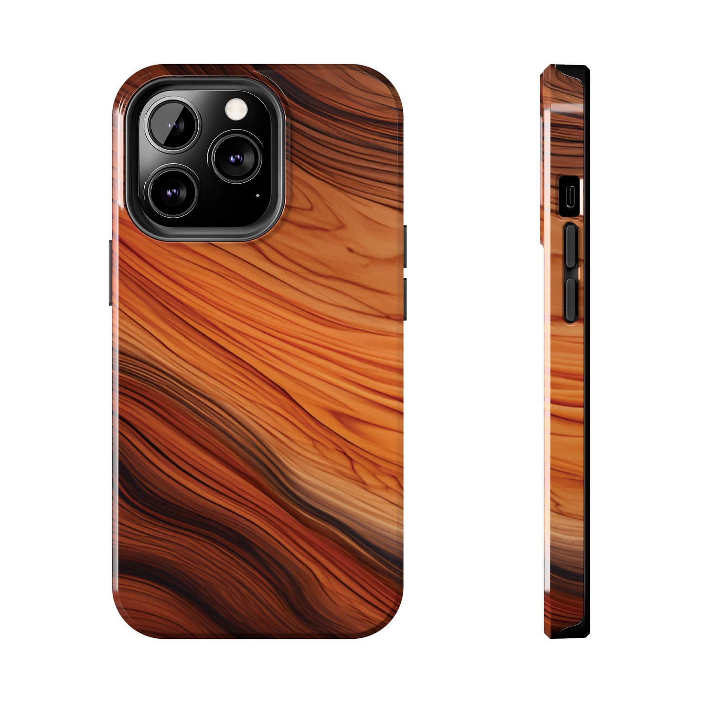 Wood Grain Look Tough Phone Case