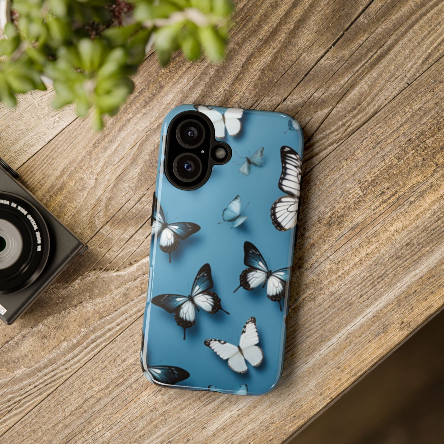 Butterflies on Blue Cell Phone Tough Cases