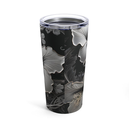 Hibiscus on Black Tumbler 20oz