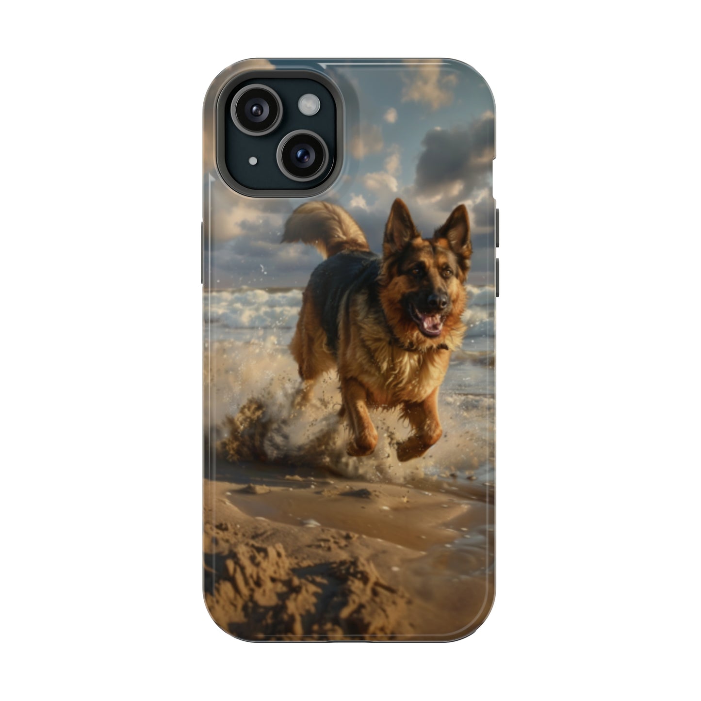 German Shepherd Beach Play MagSafe Tough iPhone Case - Ruppy's Creations