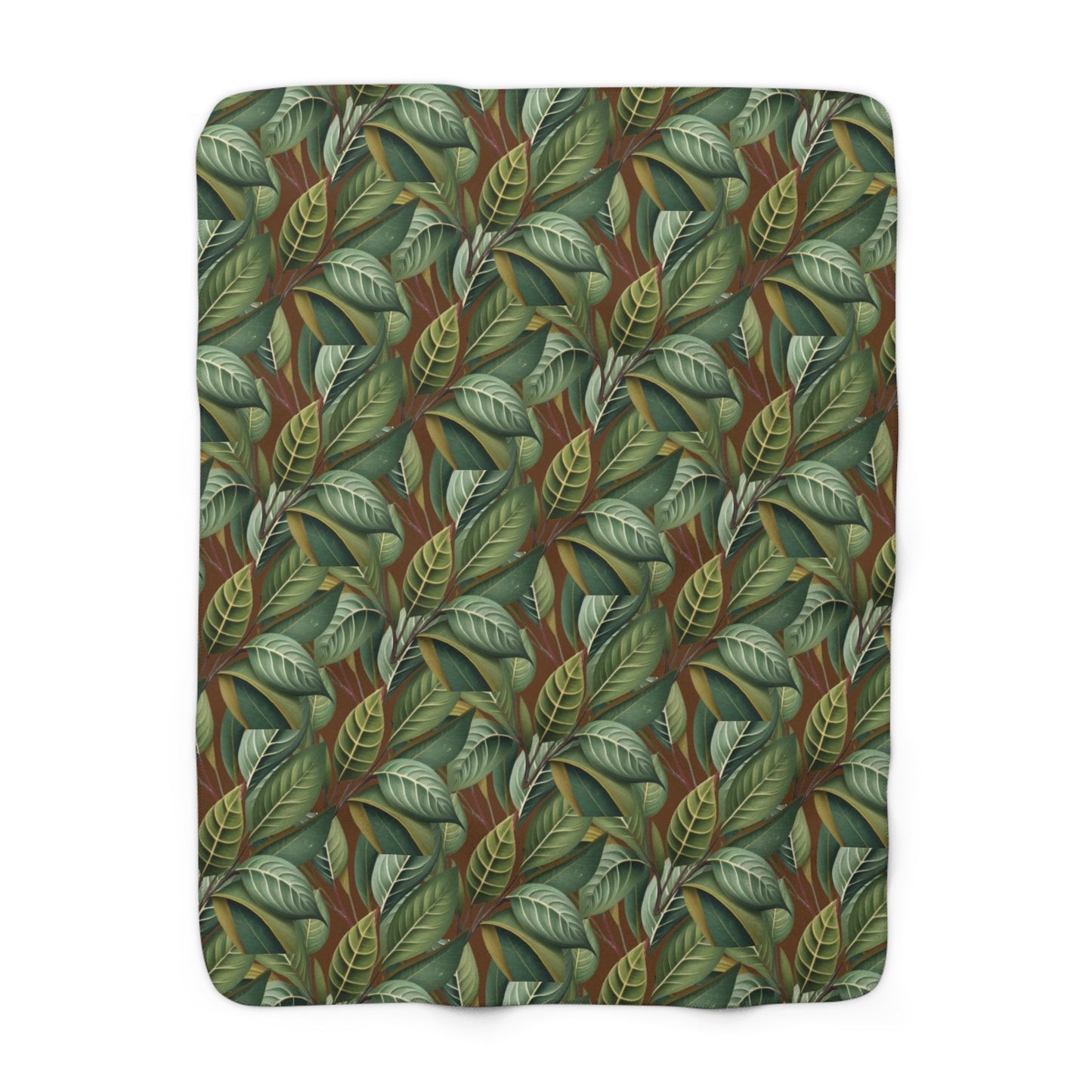 Leaves of Green Sherpa Fleece Blanket