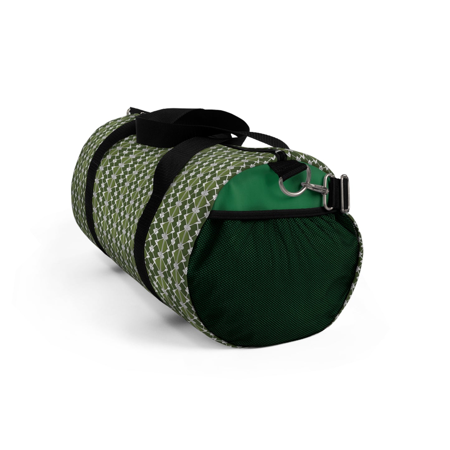 Classic Two Color Green Patterned Duffel Bag