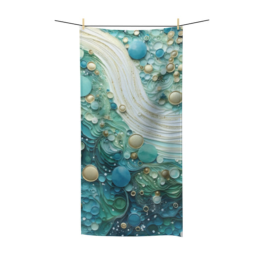 seafoam bubbles bath towel