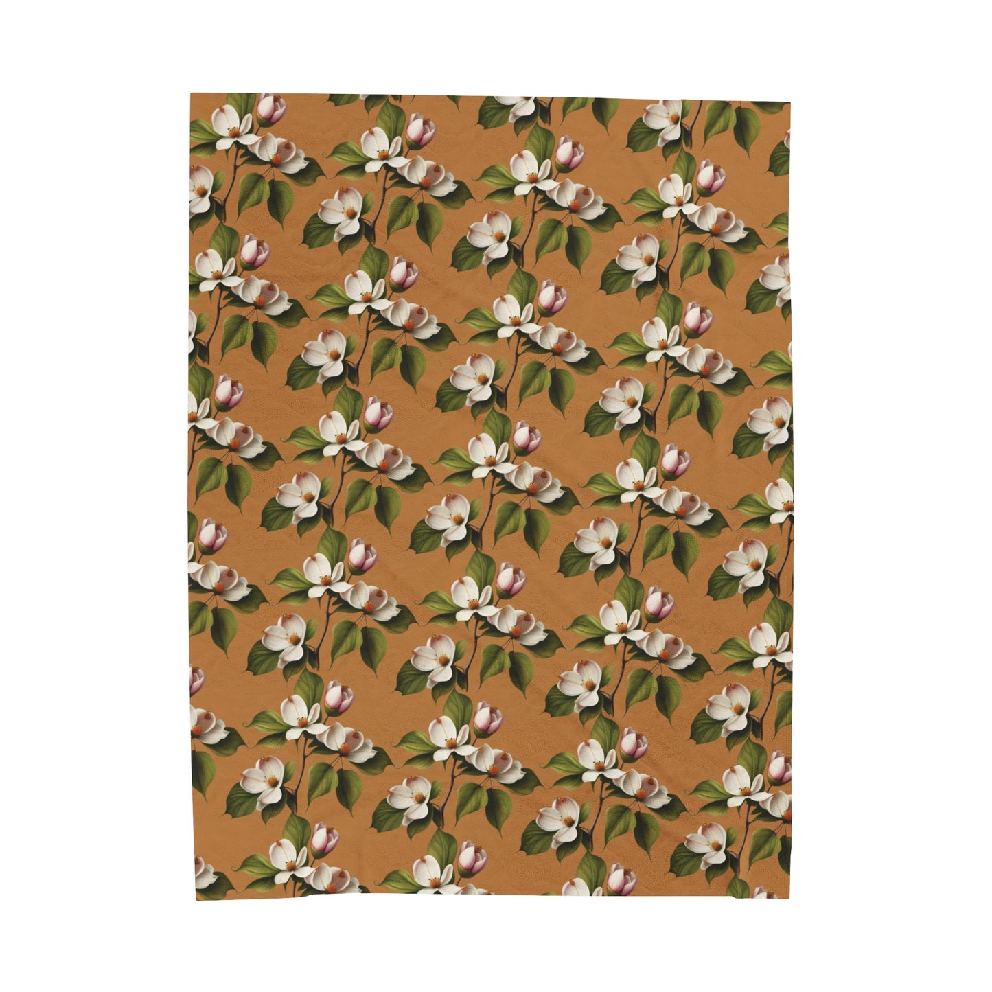 Dogwood Blossoms Velveteen Plush Blanket