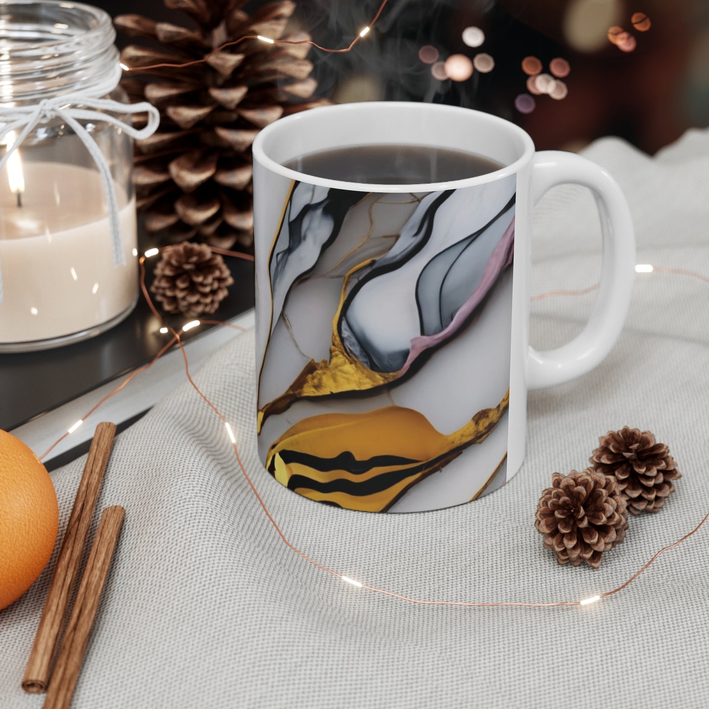 Golden Marble Ceramic Mug 11oz