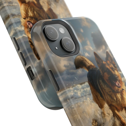 German Shepherd Beach Play MagSafe Tough iPhone Case - Ruppy's Creations