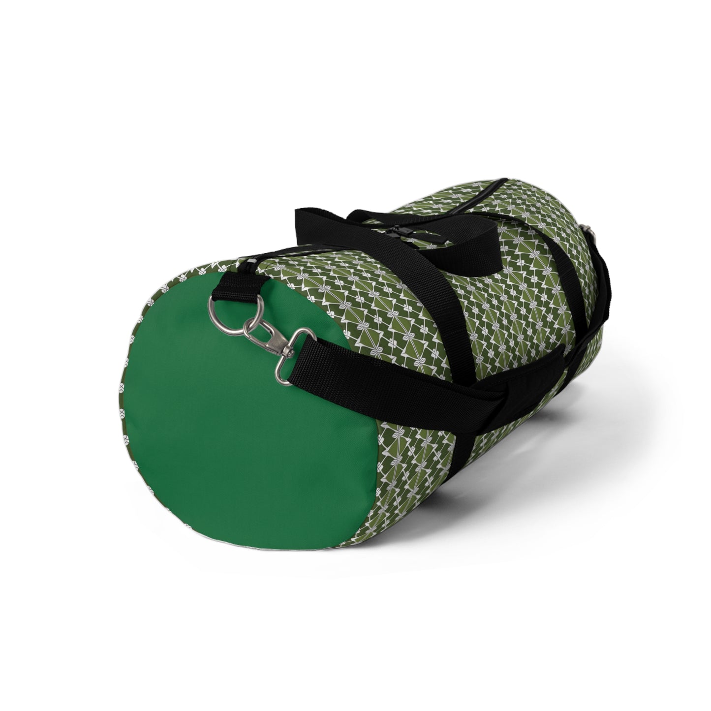 Classic Two Color Green Patterned Duffel Bag