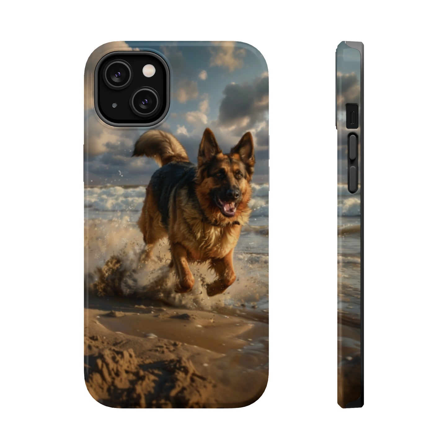 German Shepherd Beach Play MagSafe Tough iPhone Case - Ruppy's Creations