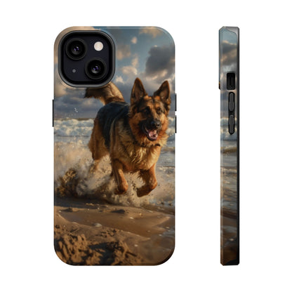 German Shepherd Beach Play MagSafe Tough iPhone Case - Ruppy's Creations