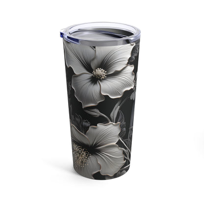 Hibiscus on Black Tumbler 20oz