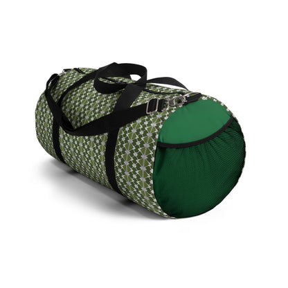 Classic Two Color Green Patterned Duffel Bag