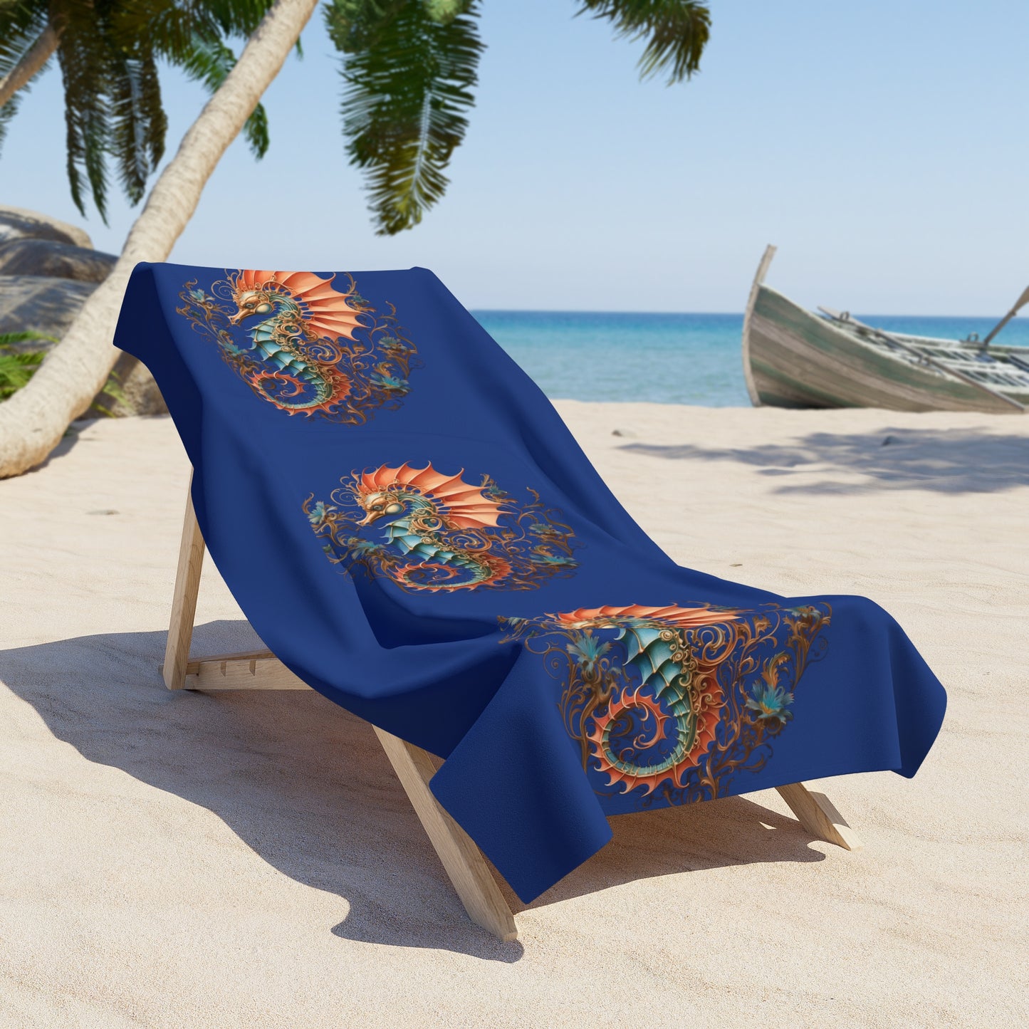 seahorse beach towel