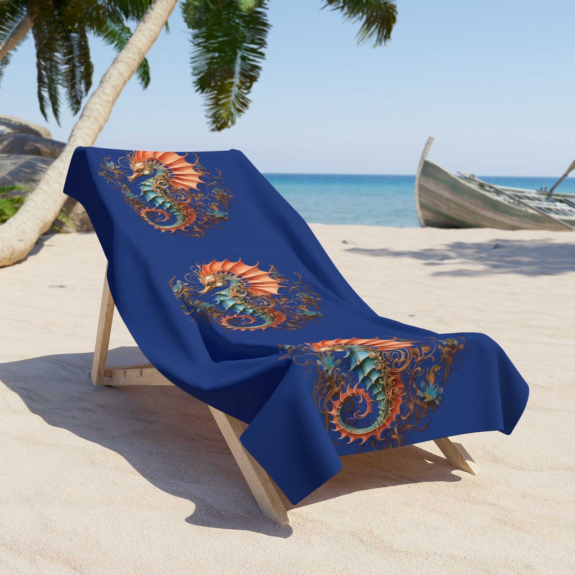 seahorse beach towel