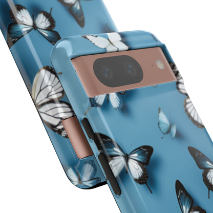 Butterflies on Blue Cell Phone Tough Cases