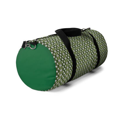 Classic Two Color Green Patterned Duffel Bag