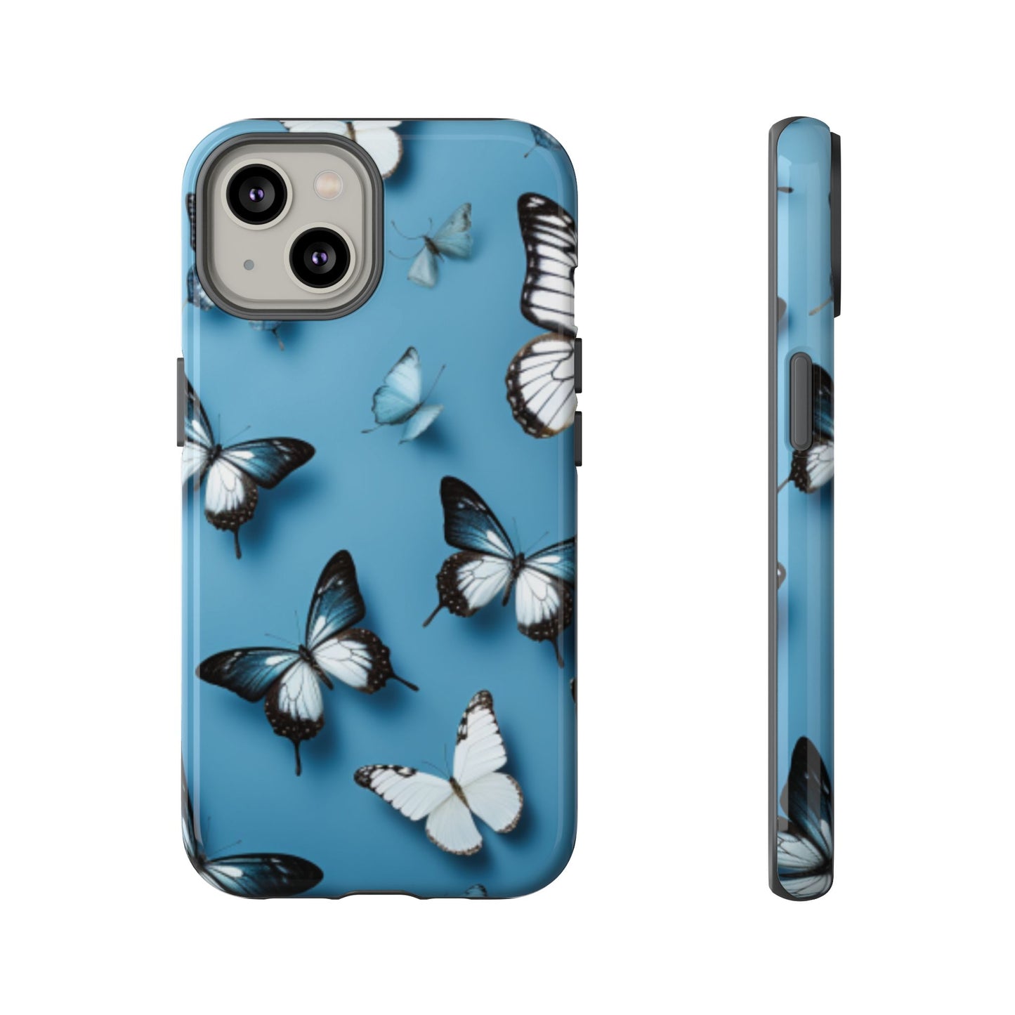 Butterflies on Blue Cell Phone Tough Cases