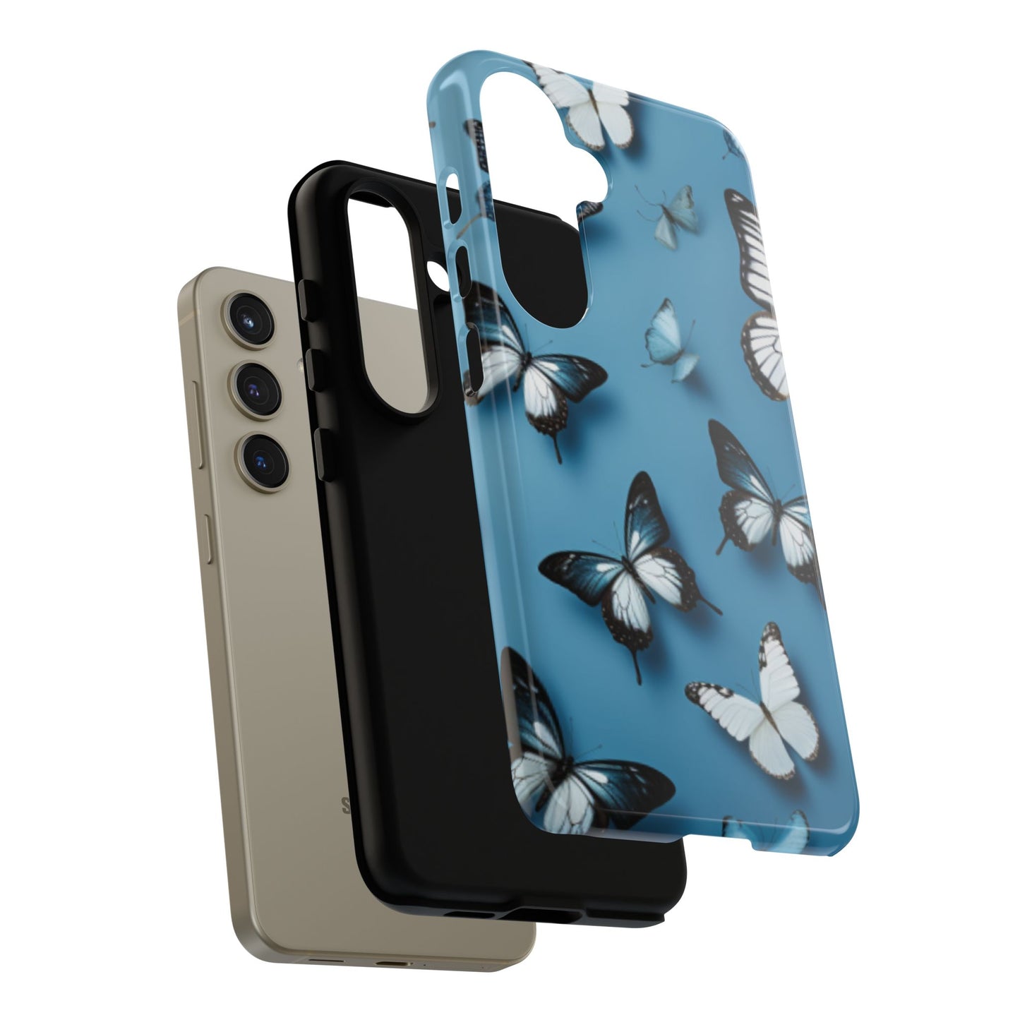 Butterflies on Blue Cell Phone Tough Cases