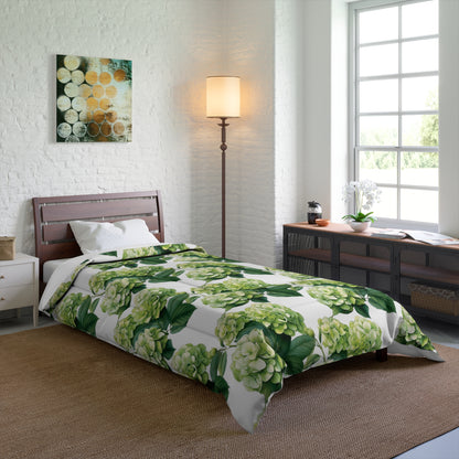 Green Hydrangea comforter