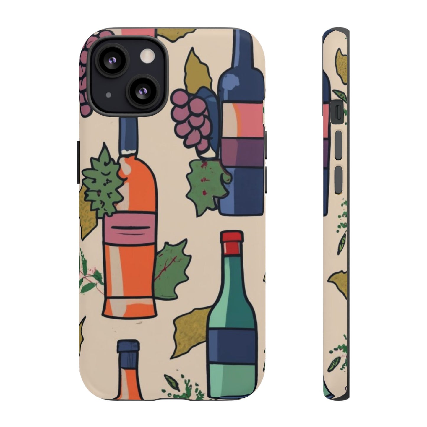 Wine Bottles & Grapes Tough Cell Phone Case - Ruppy's Creations