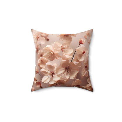 Very Cherry Blossom Petals Spun Polyester Square Pillow