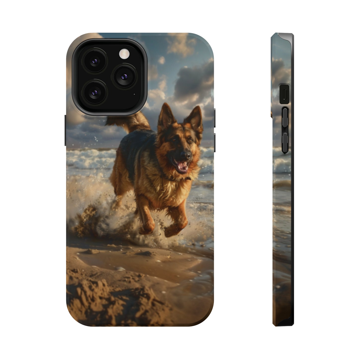 German Shepherd Beach Play MagSafe Tough iPhone Case - Ruppy's Creations