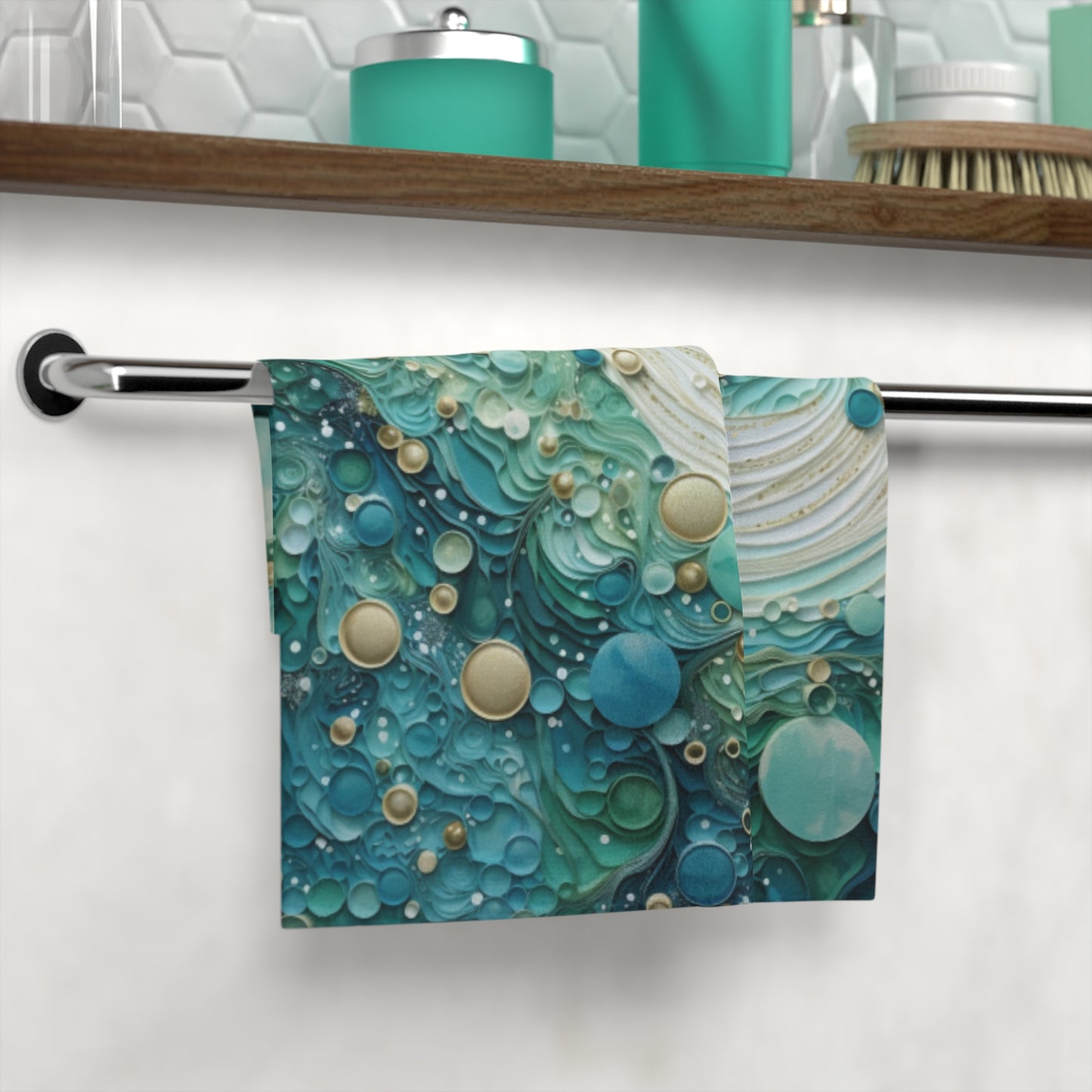 seafoam bubbles face towel