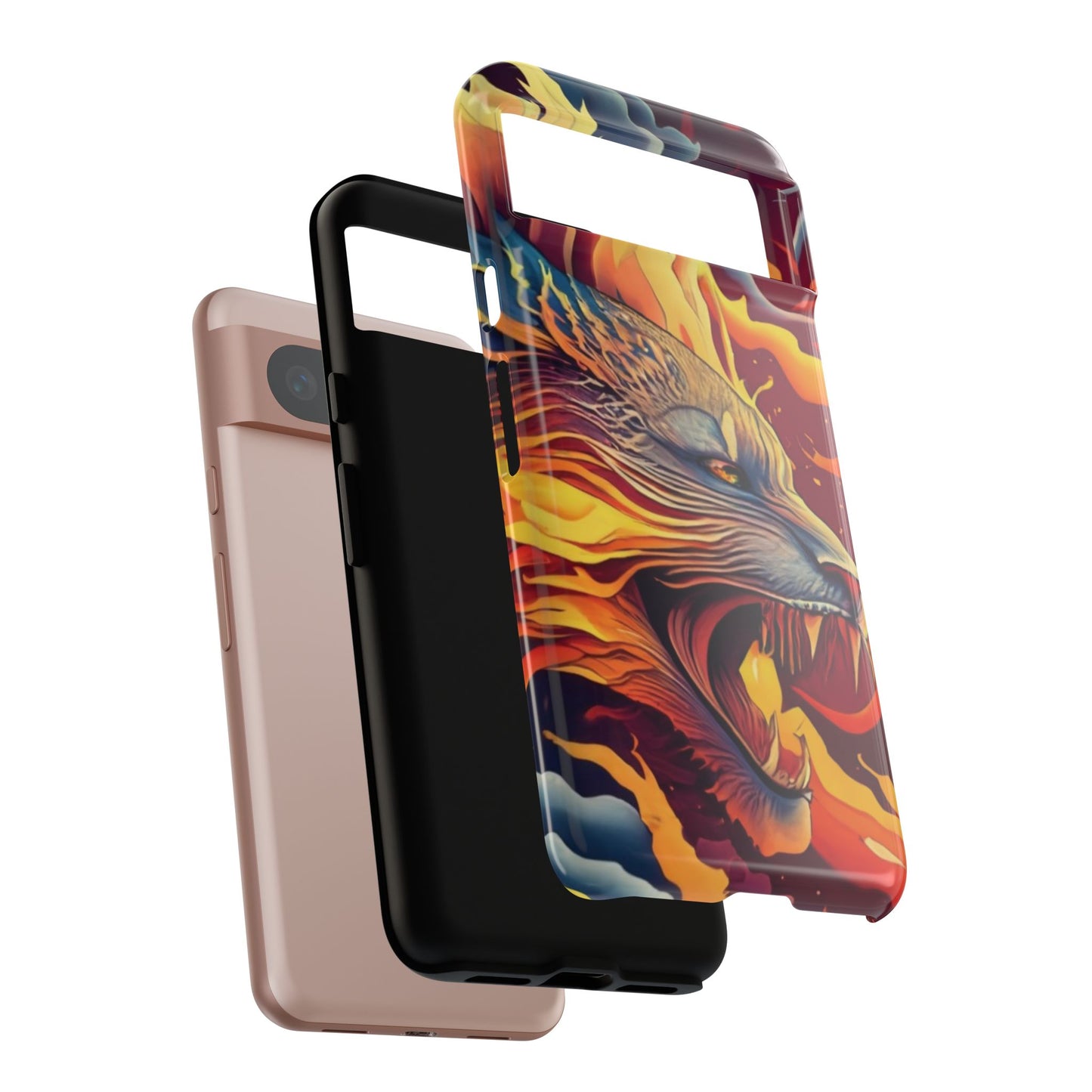 Blazing Beast Cell Phone Tough Case for I Phone, Samsung and Google Pixel