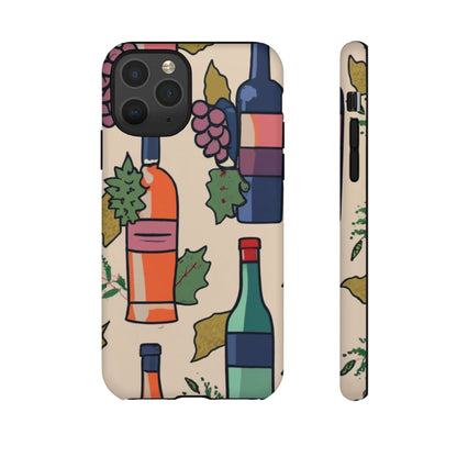 Wine Bottles & Grapes Tough Cell Phone Case - Ruppy's Creations