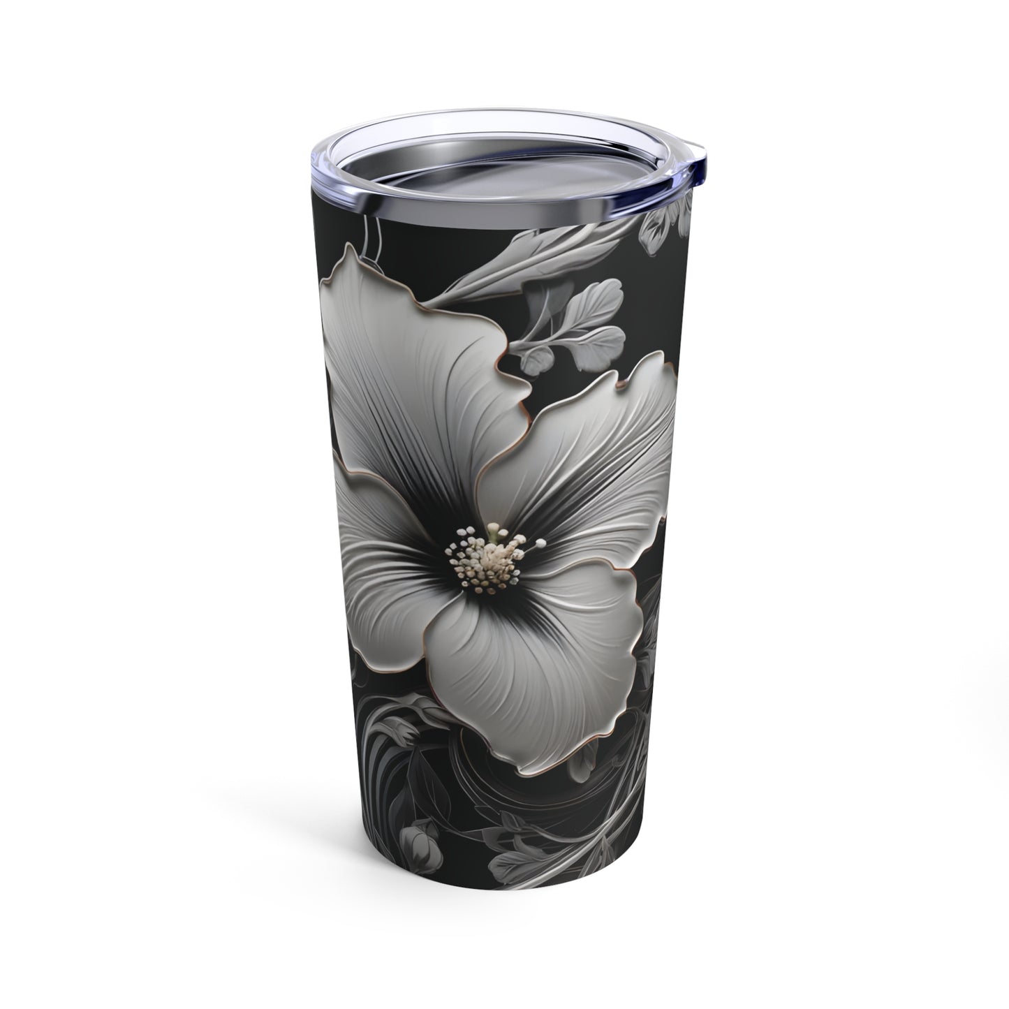 Hibiscus on Black Tumbler 20oz