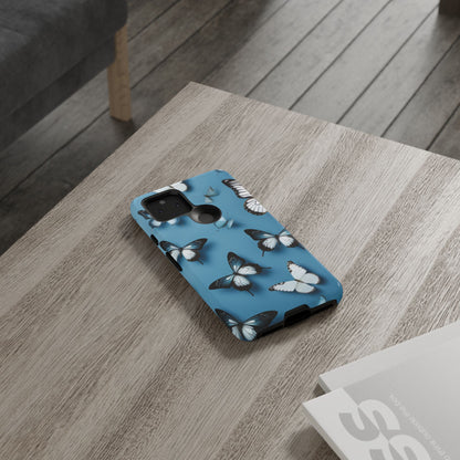 Butterflies on Blue Cell Phone Tough Cases