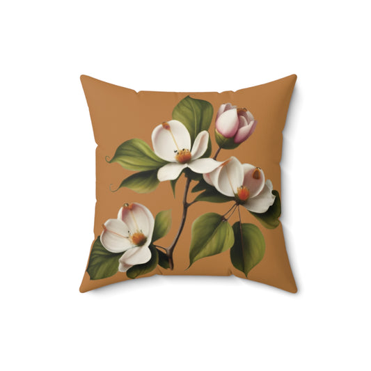 Dogwood Blossoms Spun Polyester Square Pillow