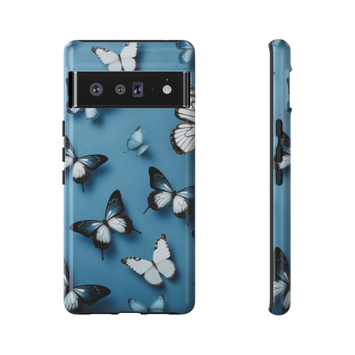 Butterflies on Blue Cell Phone Tough Cases