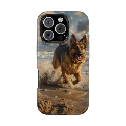 German Shepherd Beach Play MagSafe Tough iPhone Case - Ruppy's Creations