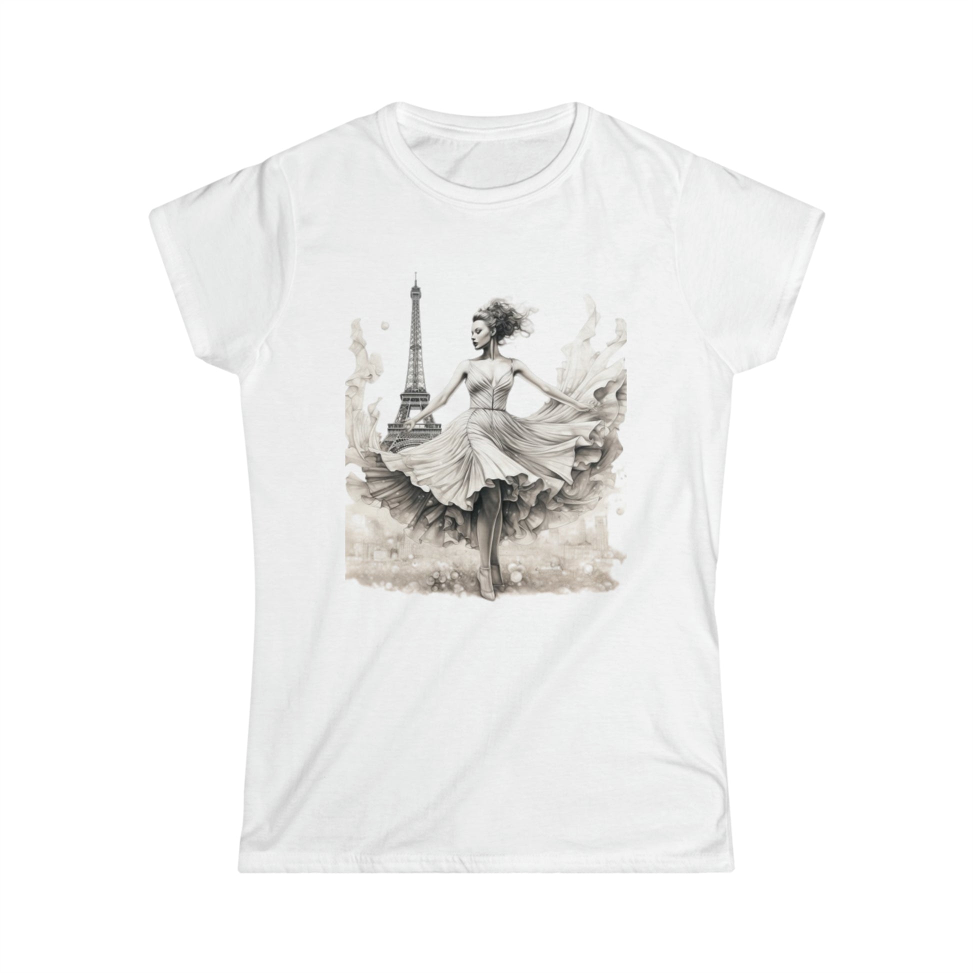 woman in Paris T-shirt