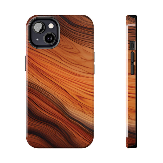 Wood Grain Look Tough Phone Case