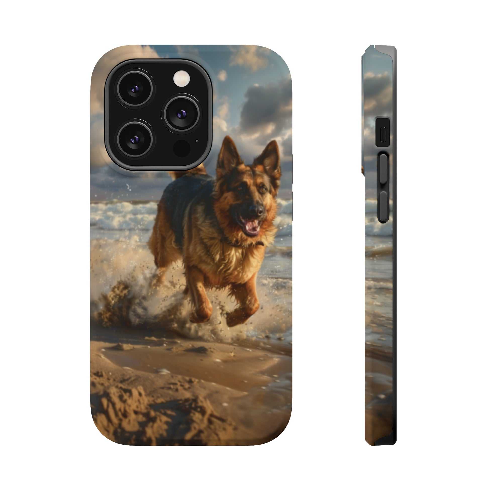 German Shepherd Beach Play MagSafe Tough iPhone Case - Ruppy's Creations