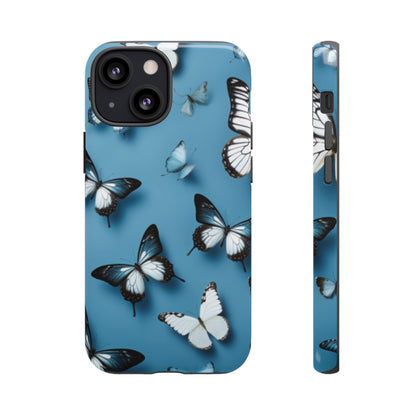 Butterflies on Blue Cell Phone Tough Cases