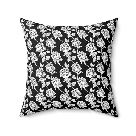 black and white throw pillow