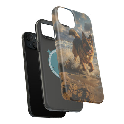 German Shepherd Beach Play MagSafe Tough iPhone Case - Ruppy's Creations