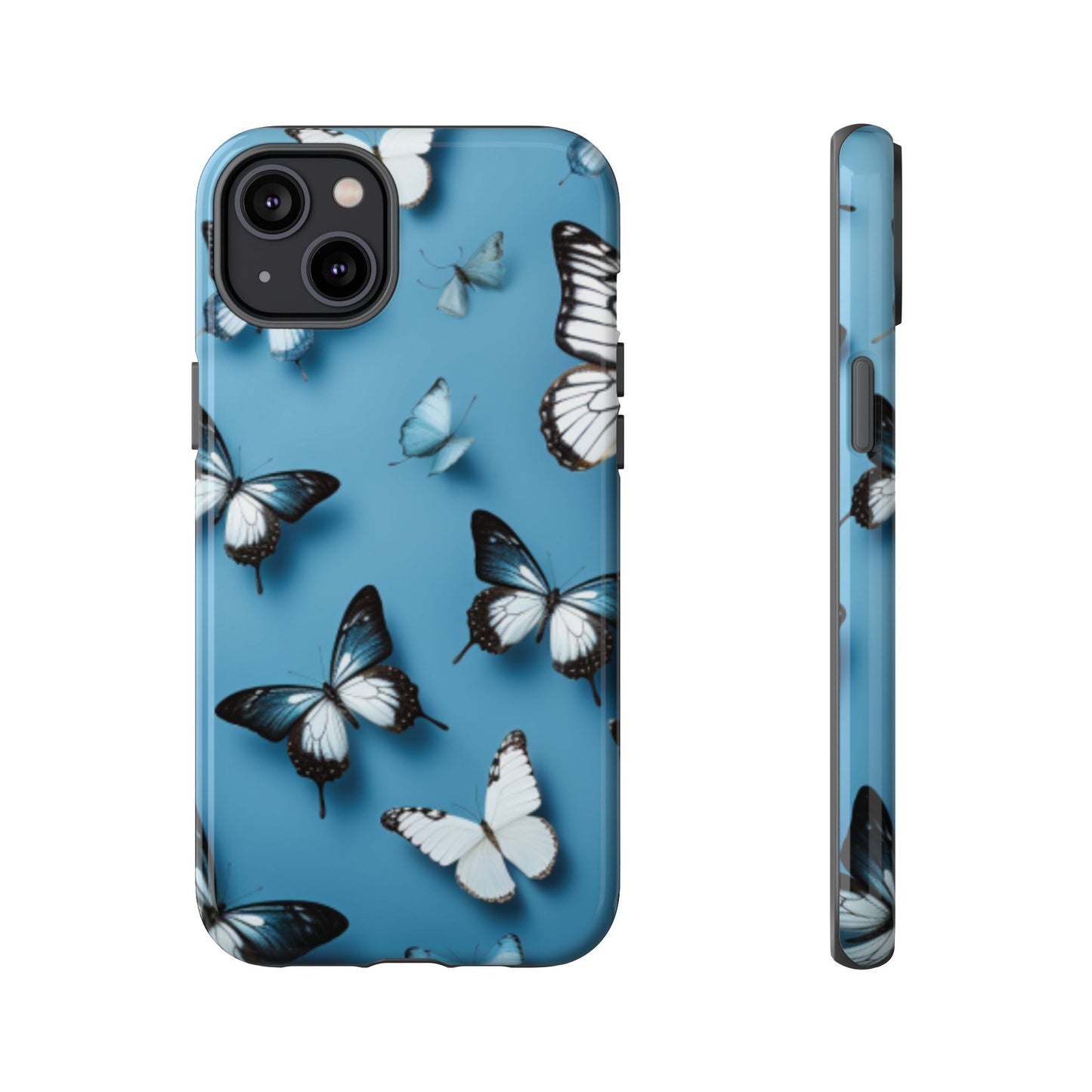 Butterflies on Blue Cell Phone Tough Cases