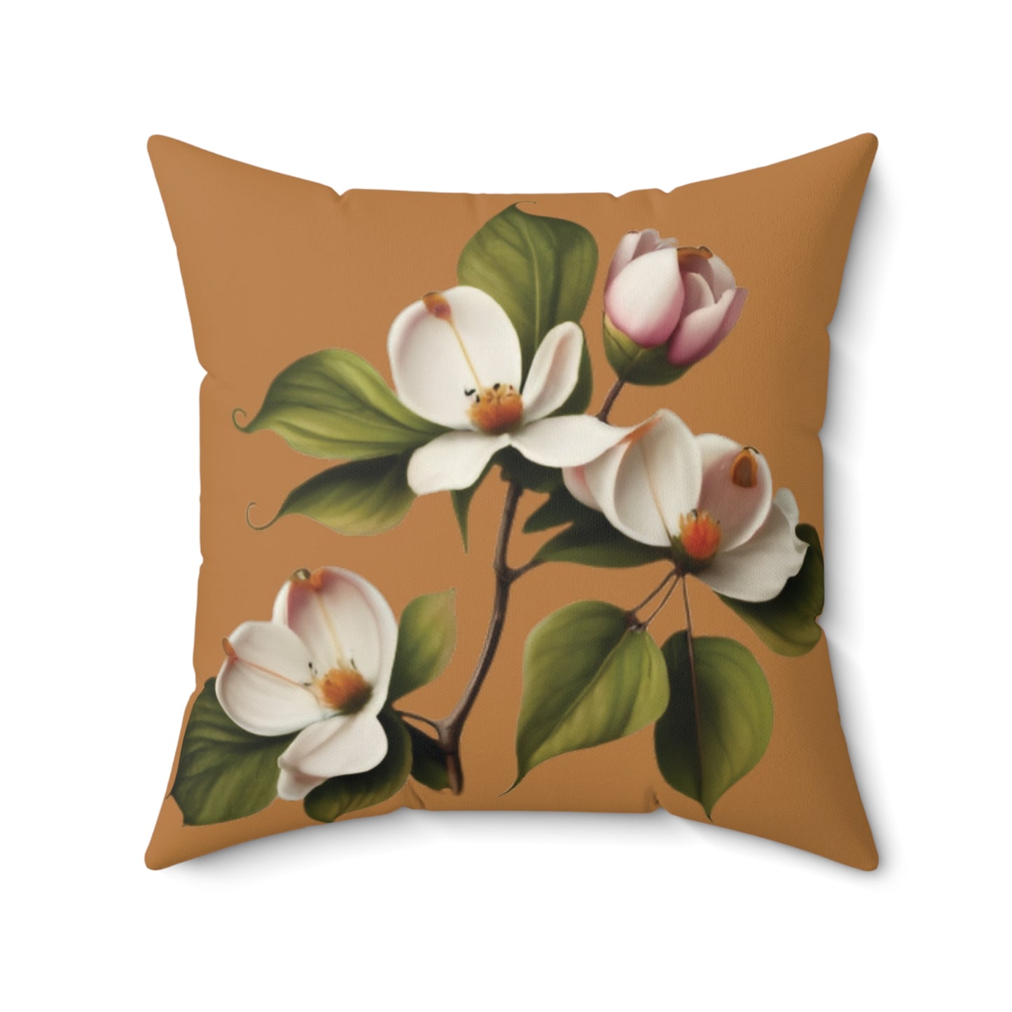 Dogwood Blossoms Spun Polyester Square Pillow