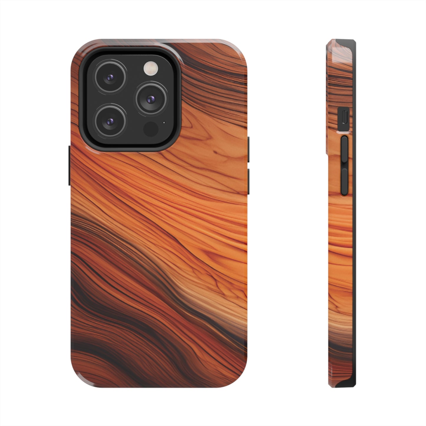 Wood Grain Look Tough Phone Case