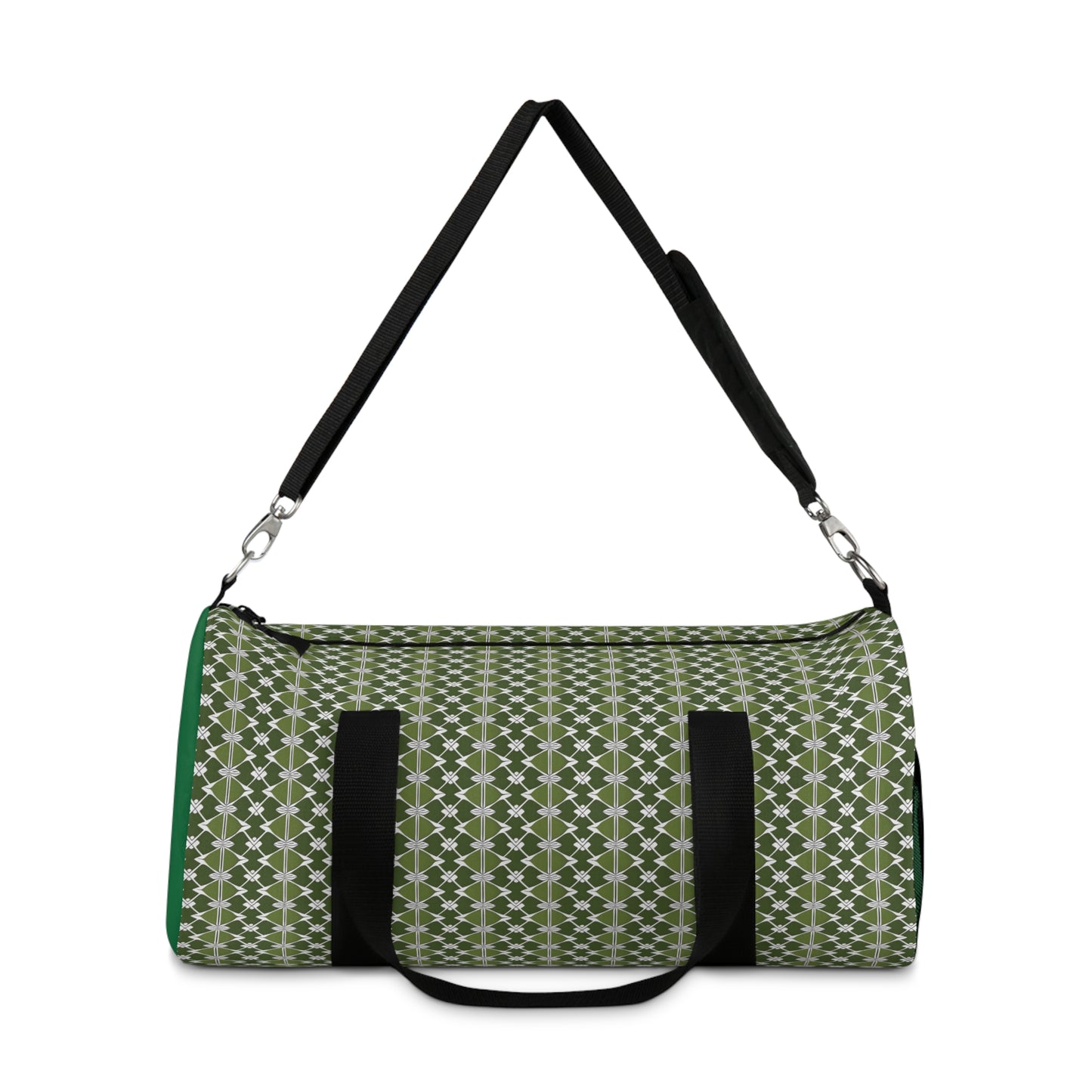 Classic Two Color Green Patterned Duffel Bag