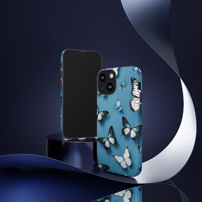 Butterflies on Blue Cell Phone Tough Cases