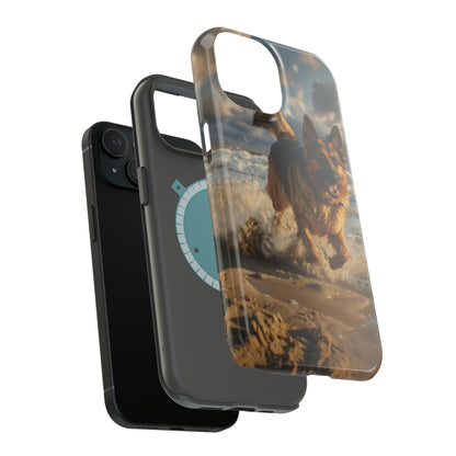 German Shepherd Beach Play MagSafe Tough iPhone Case - Ruppy's Creations